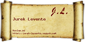 Jurek Levente névjegykártya